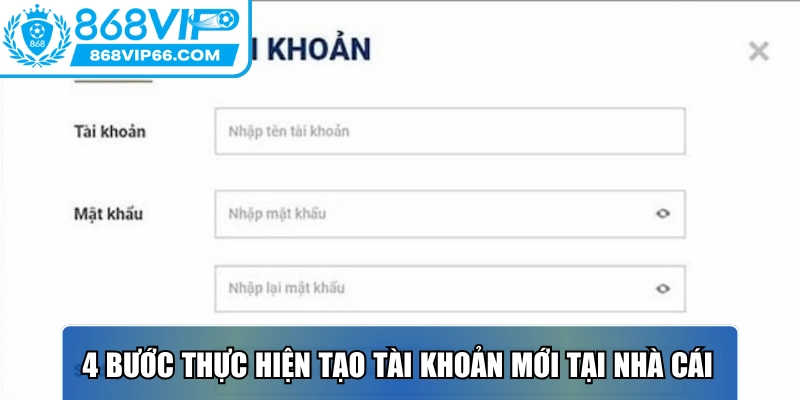 Đăng Ký 868VIP - Hướng Dẫn Chi Tiết Thao Tác Chỉ Mất 10s 2 4 bước thực hiện tạo tài khoản mới tại nhà cái 868VIP